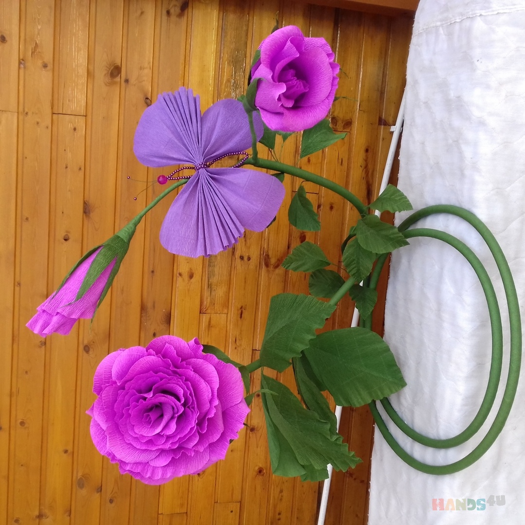 Ростовая роза из гофрированной бумаги ID 16734, Цветы для оформления, Цветы,Свадебный салон ручной работы